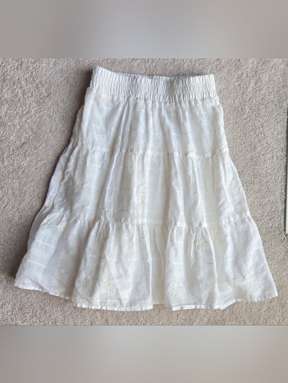 Cat & Jack White Tiered Cotton Midi Skirt